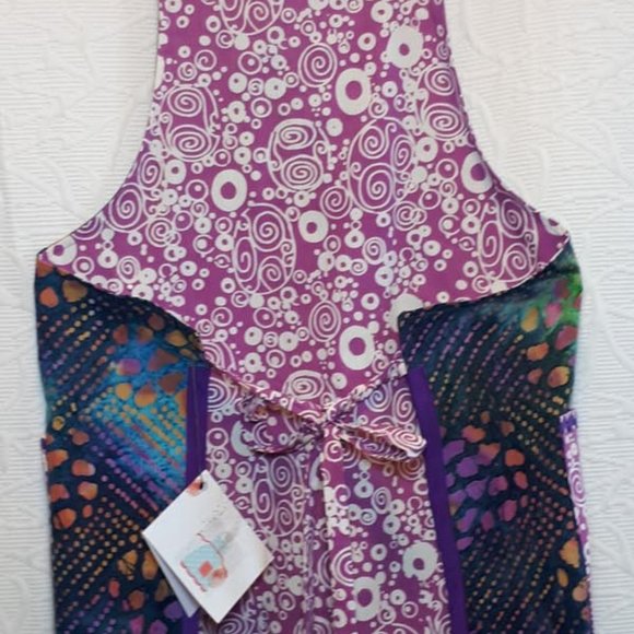 Batik Apron. Handmade. Reversable - Picture 4 of 5